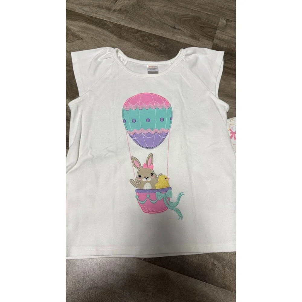 NEW 3pc Gymboree Easter Bunny Embroidered Set Spring Garden Party Bundle Girls 7